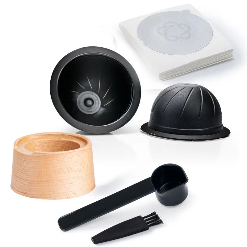 Reusable Coffee Pod For Vertuo Machine Stainless Steel Filter Capsule Espresso Filling Tool Tamper Accessory Set Durable